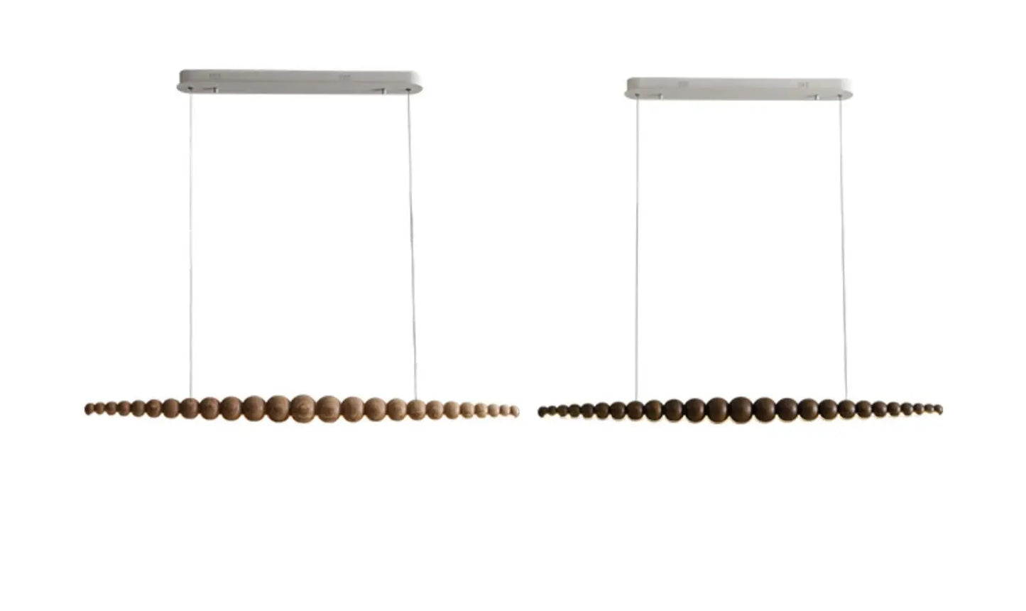 Wooden Pendant Lights Hanging Lamp Modern Table LED Long Linear Light Kitchen Island Lighting for Dining Living Room Office