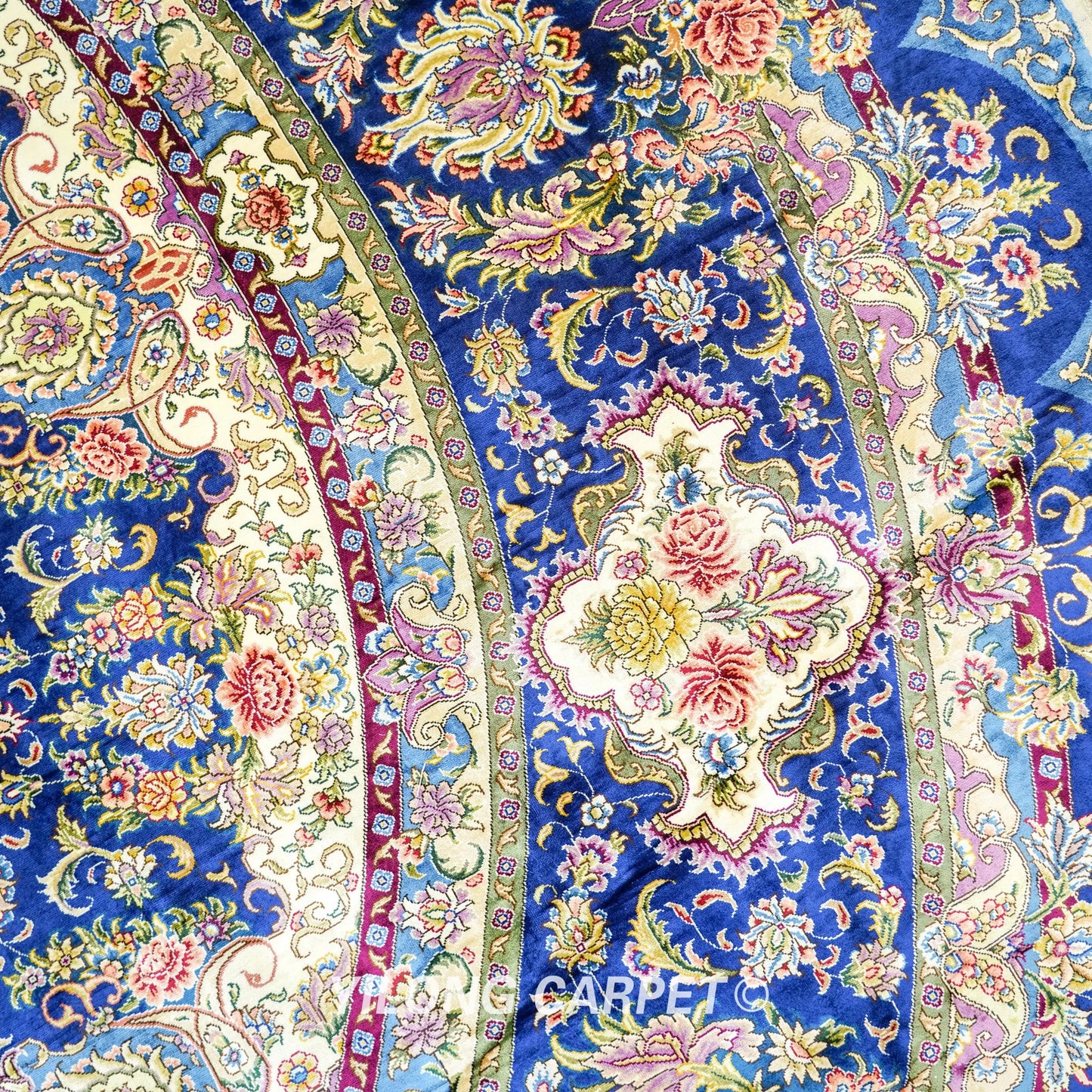 10'x10' Round Persian Handmade Silk Carpet Dining Room Handwoven Large Floor Rug (TJ458A)