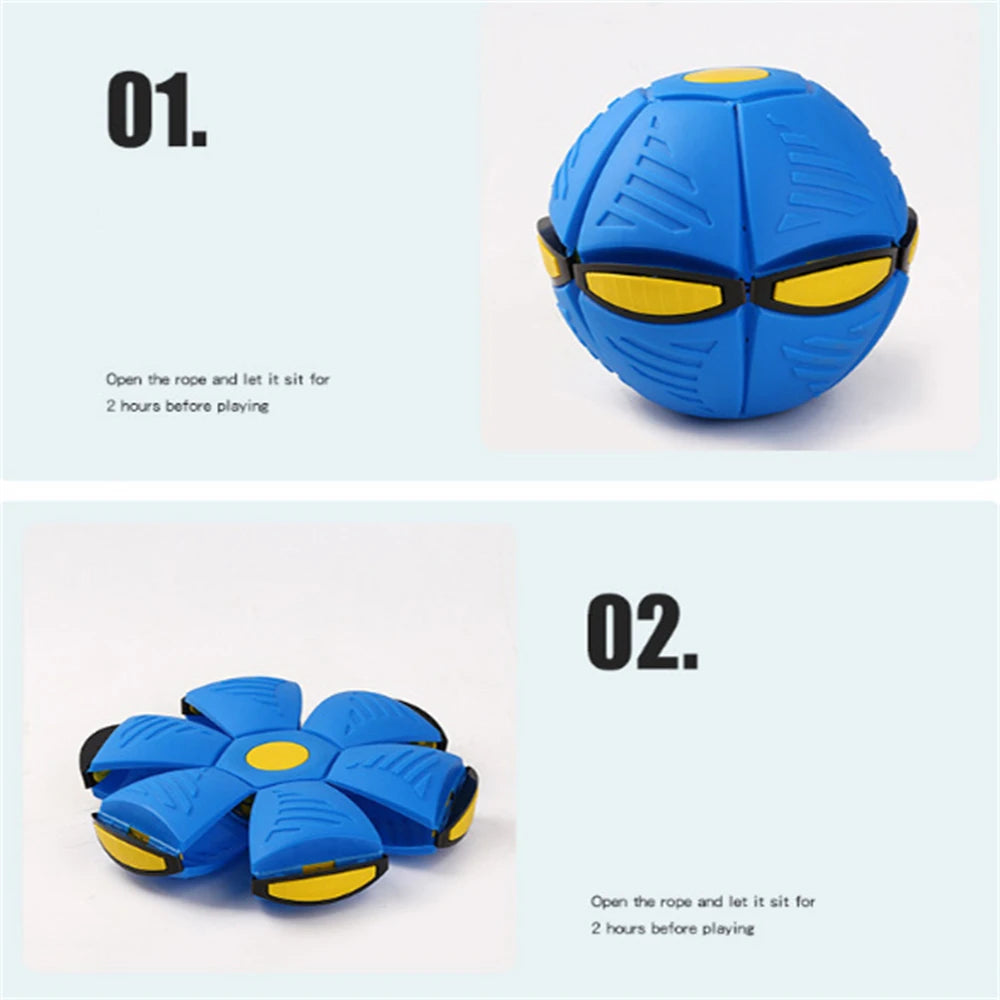 Interactive Flying Saucer Ball Outdoor Magic Durable Soft Rubber Funny Pet Dog Toy Flying Saucer Ball Interactive Throwing Ball