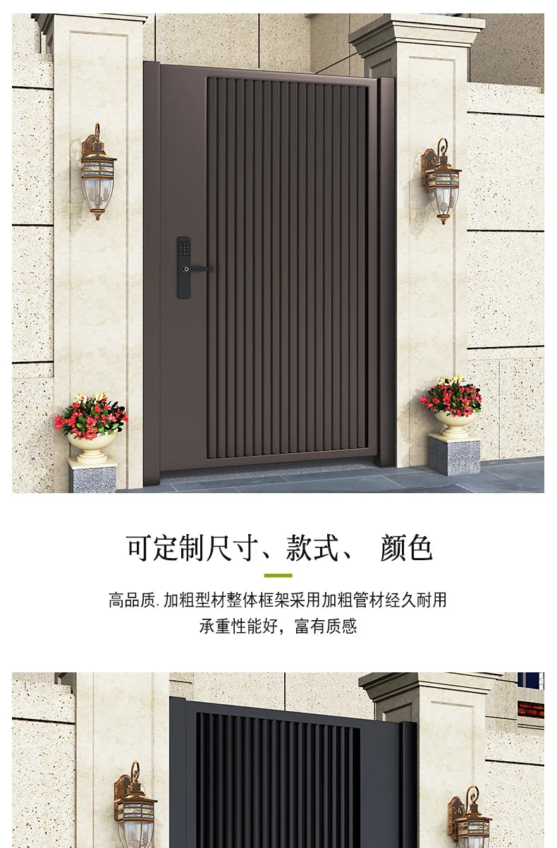 Wrought iron courtyard door Aluminum alloy villa door garden louver door outside single and double door homestay corridor entran