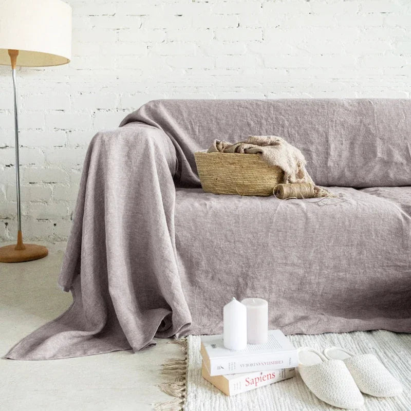 100% Linen Sofa Cover ,Premium Quality Sofa Slipcover, Soft Couch Chair Cover for Living Room Bedroom LOVESEAT Home Textile
