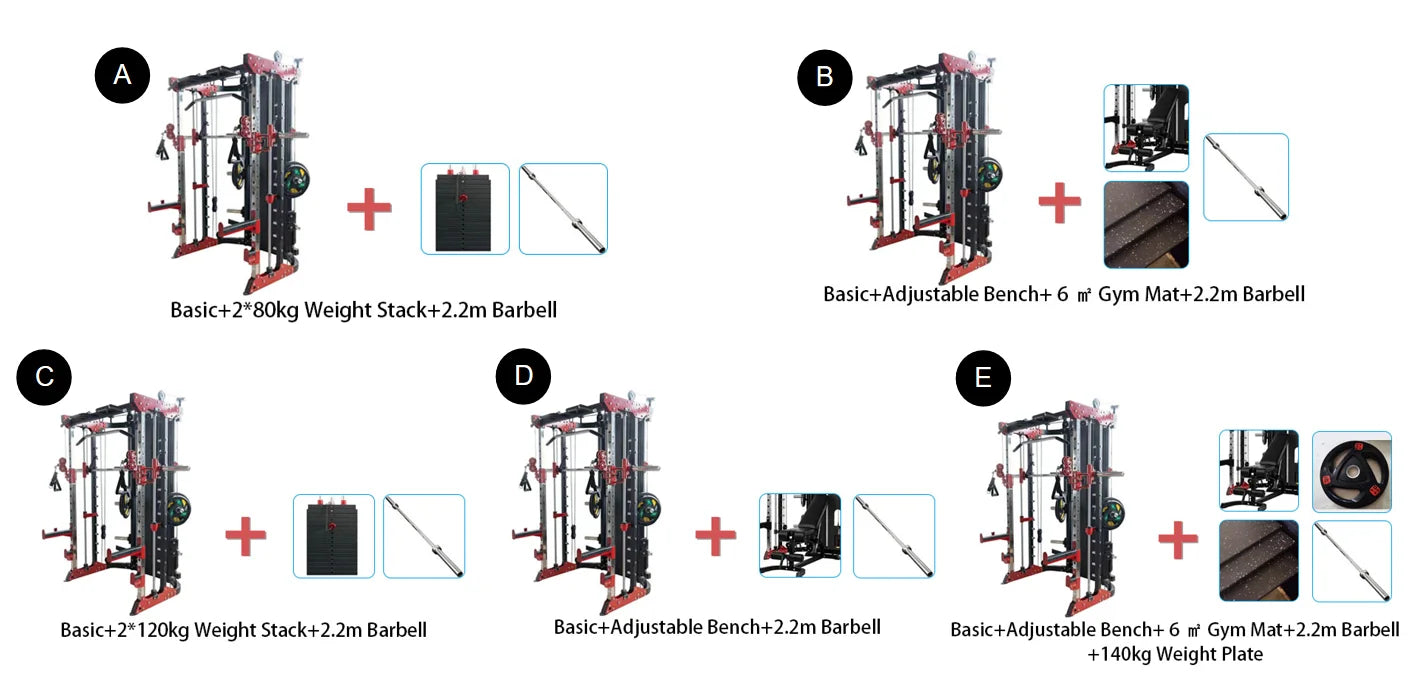 Xinrui Best Price Arm Multi-functional Gym Equipment Trainer Smith Machine with Weight Stack