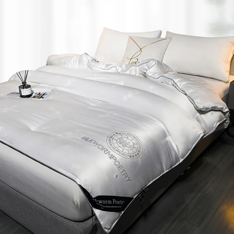 100% mulberry silk Handmade real silk quilt winter warm comforter spring autumn blanket thicken home hotel single double quilt