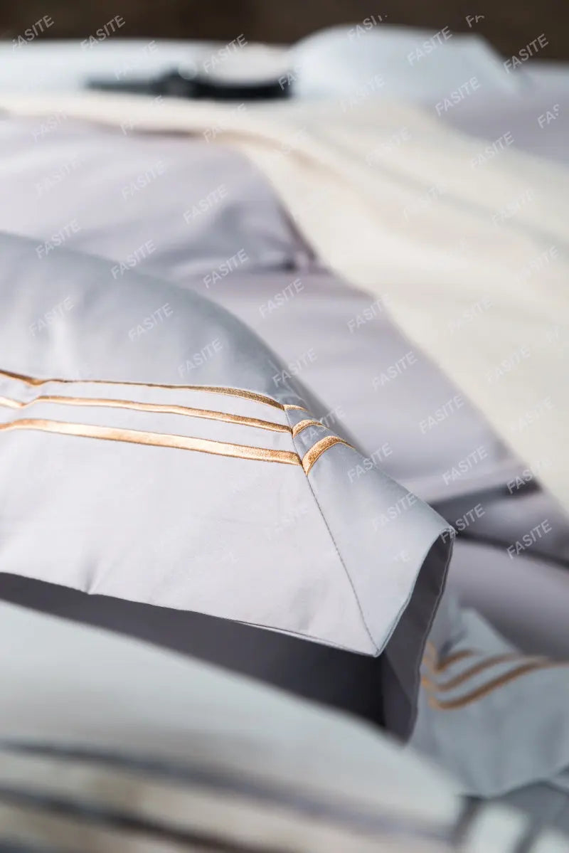 120s long-staple cotton satin cotton light luxury quilt cover four-piece high-end hotel European-style cotton bedding