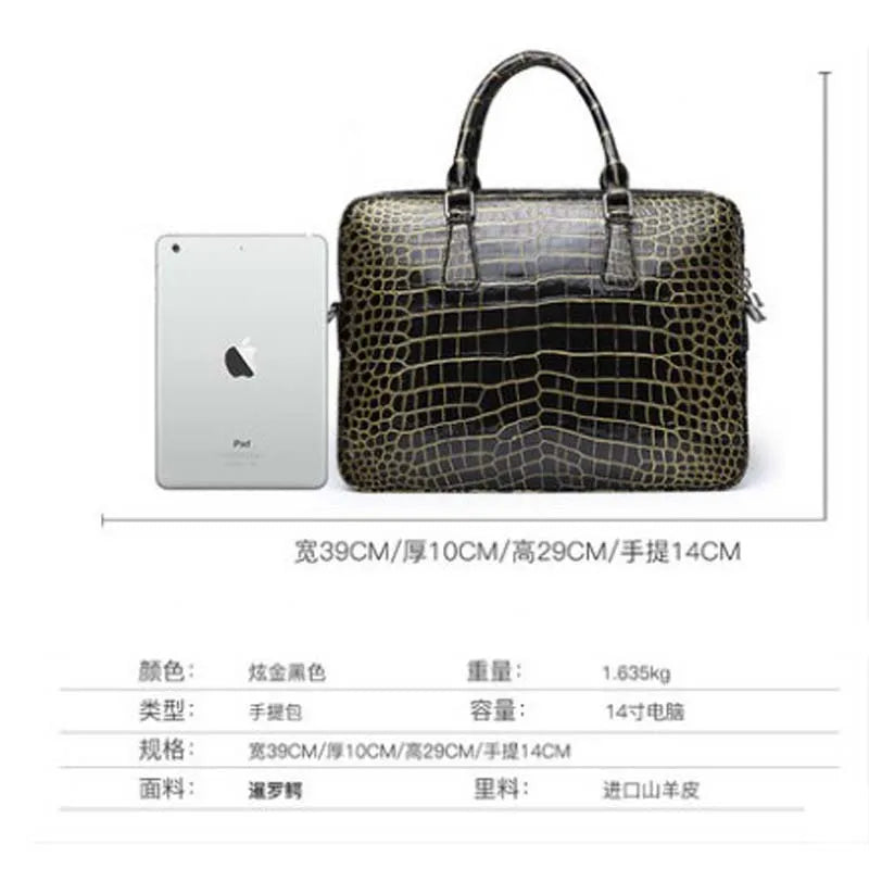 KEXIMA gete new New crocodile leather bag for men crocodile leather men bag business bag gold crocodile leather bag briefcase