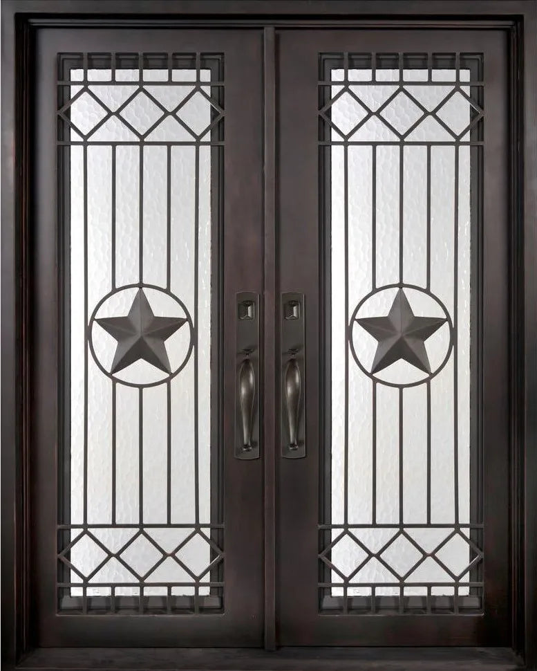 Wrought Iron Glass Door Customized Size Door Wrought Iron Simple Iron Door Hot Selling