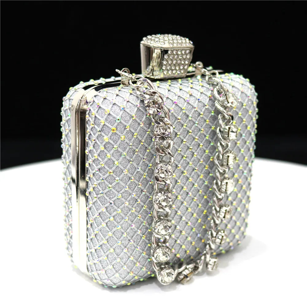 Women Evening Bags With Diamonds Style Party Handbags Metal Day Clutch Purse gold handbags for women
