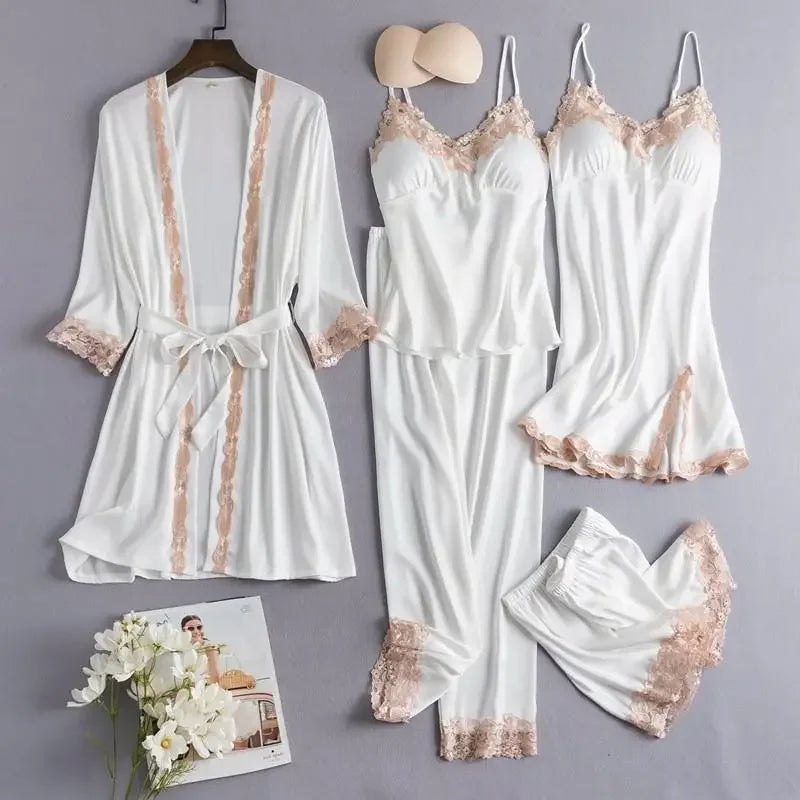 Women New Bride Bridesmaid Wedding Party Robe Female Sleepwear White Kimono Pajamas Rayon Casual Nightgown Home Clothes