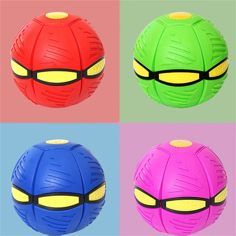 Interactive Flying Saucer Ball Outdoor Magic Durable Soft Rubber Funny Pet Dog Toy Flying Saucer Ball Interactive Throwing Ball