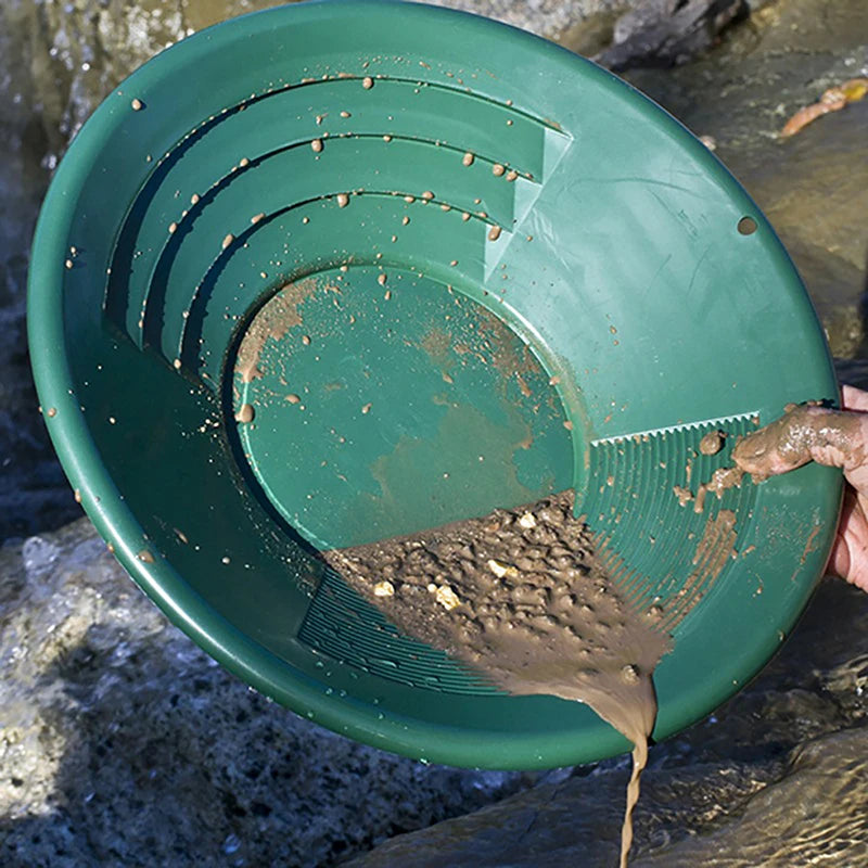 10/14/15inch Plastic Gold Pan Basin Nugget Mining Dredging Prospecting for Sand Gold Mining Manual Wash Gold Panning Equipment