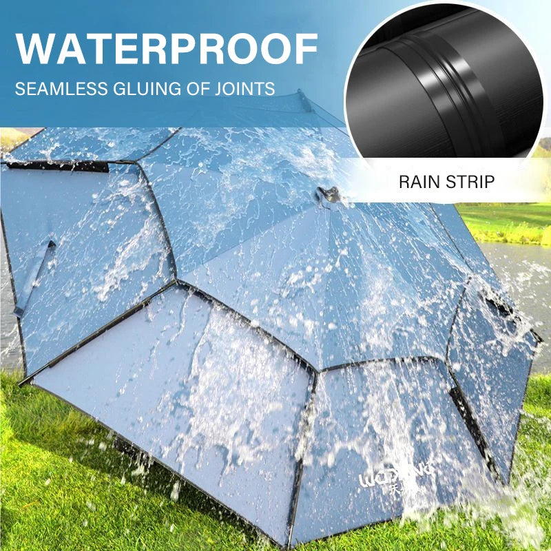 2.0-2.4M Double-Layer Fold Parasol Fishing Umbrella Outdoor Camping Umbrella for Beach Garden Parasol Windproof Umbrella Shade
