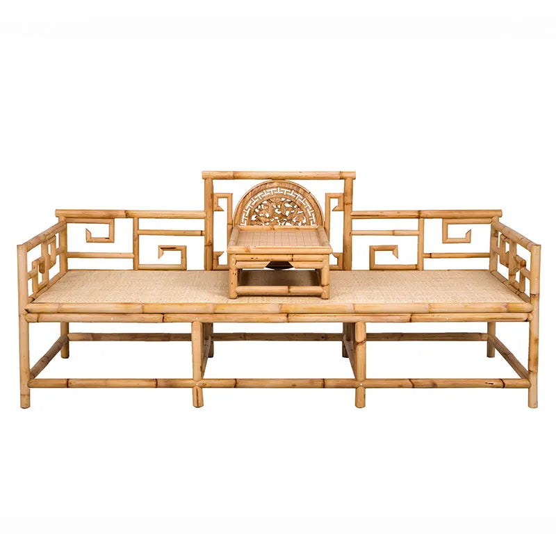 New Chinese Style Arhat Bed Ming and Qing Dynasty Bamboo Rattan Zen Meditation Couch Floor Chaise Bed