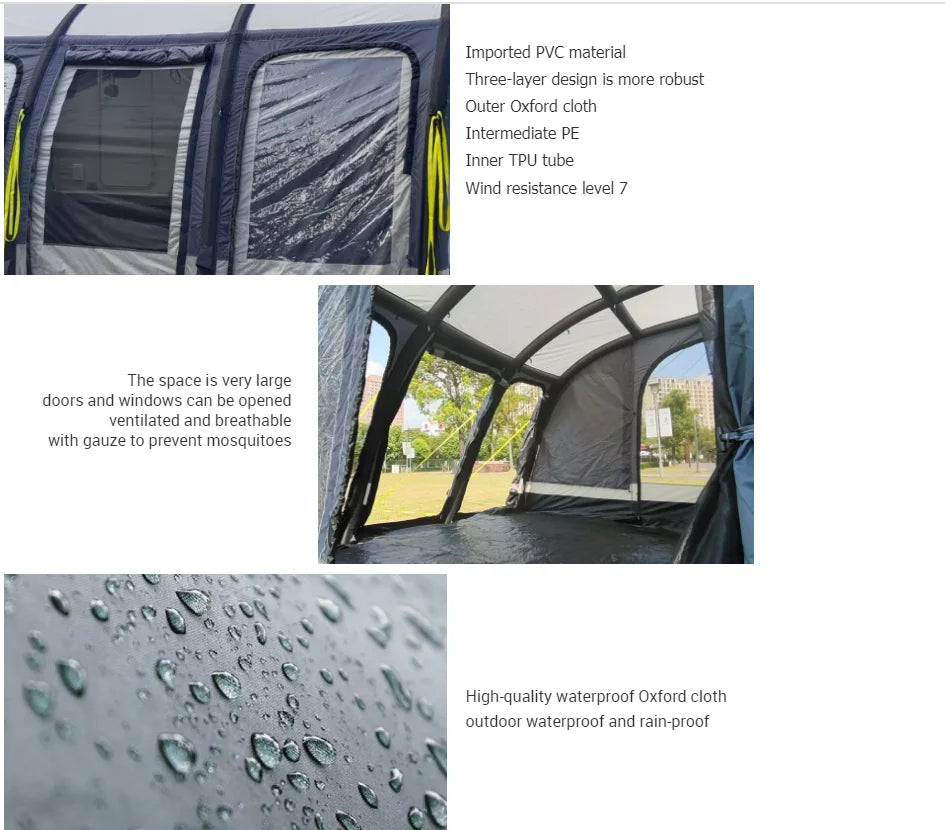 Y Inflatable Waterproof Roof Camper Van Tent For Family Camping Caravan Awning Tent