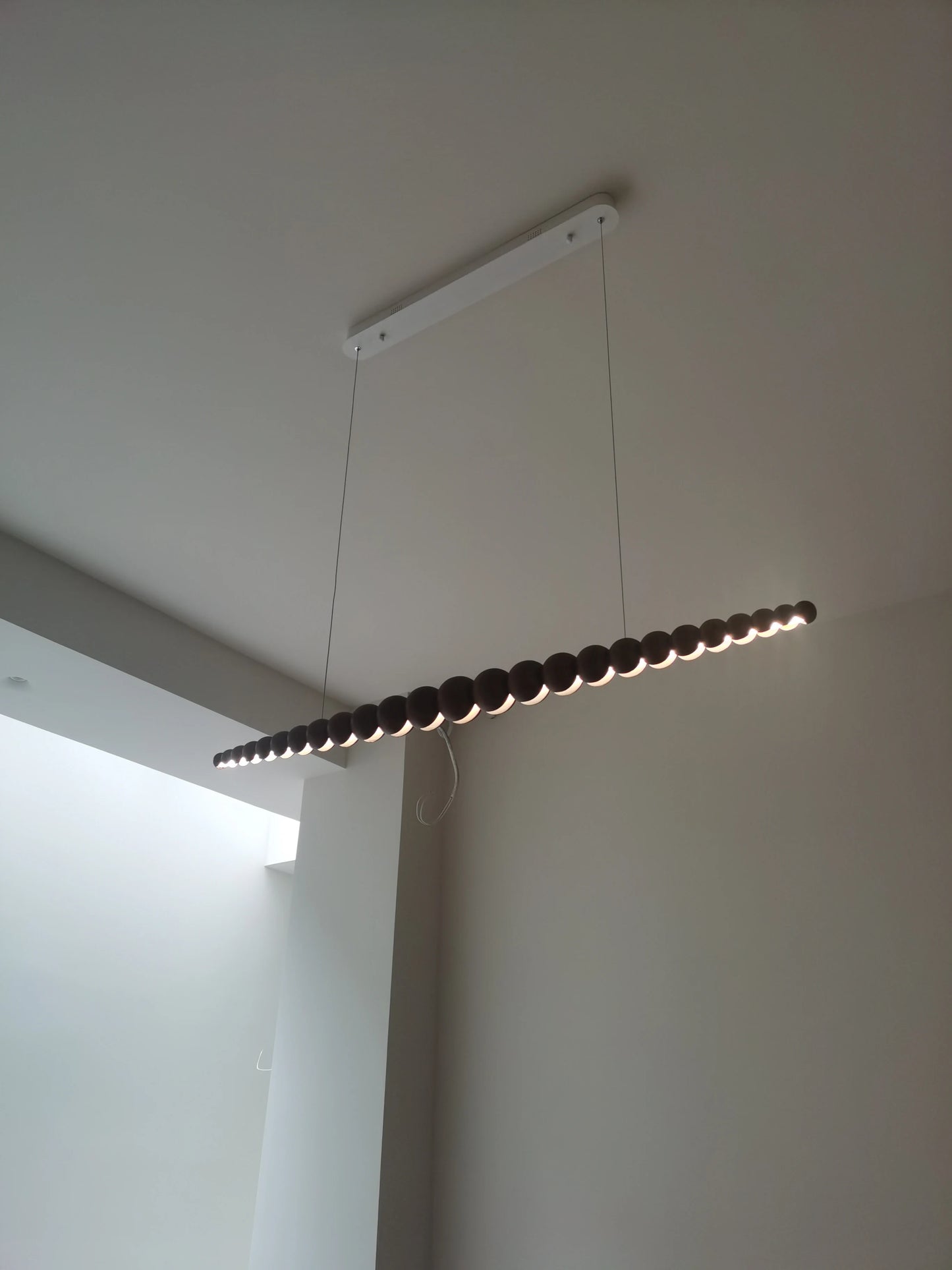 Wooden Pendant Lights Hanging Lamp Modern Table LED Long Linear Light Kitchen Island Lighting for Dining Living Room Office