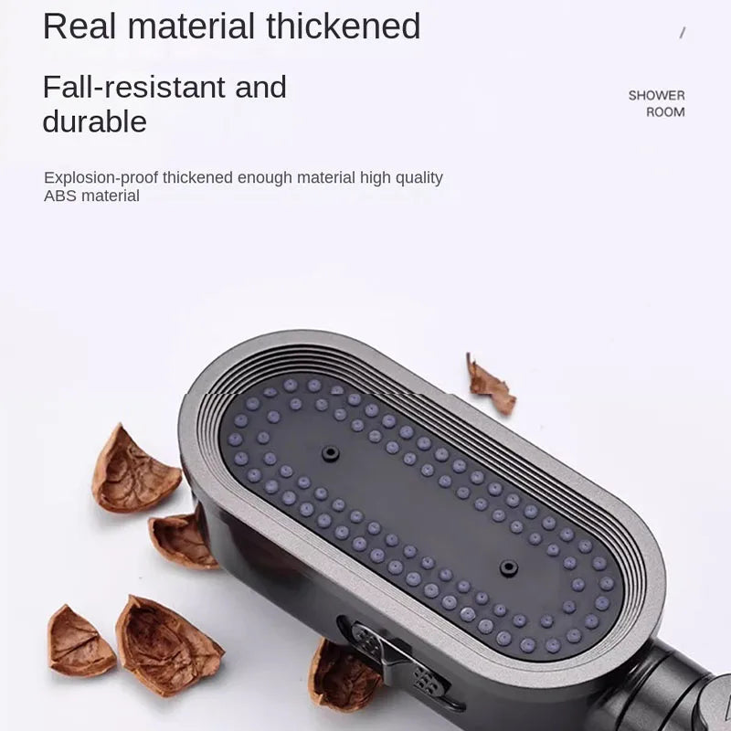 High Pressure Shower Head 3 Modes Adjustable Showerheads with Hose Water Saving One-Key Stop Spray Nozzle Bathroom Accessories