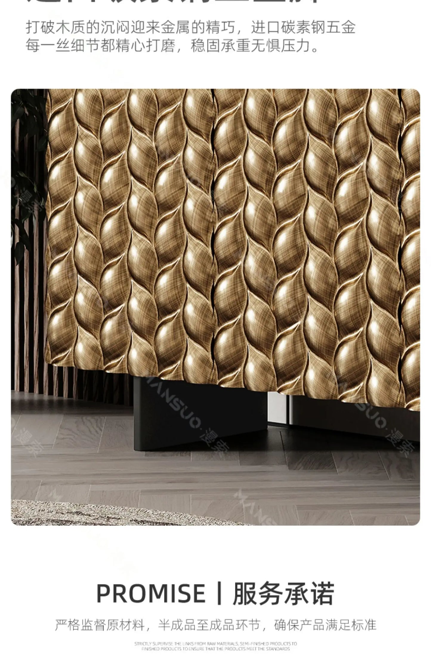 XL Light Luxury Sideboard Cabinet Post-Modern Storage Organizer Entrance Cabinet Bedroom Solid Wood TV Cabinet
