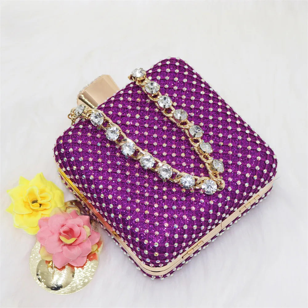 Women Evening Bags With Diamonds Style Party Handbags Metal Day Clutch Purse gold handbags for women