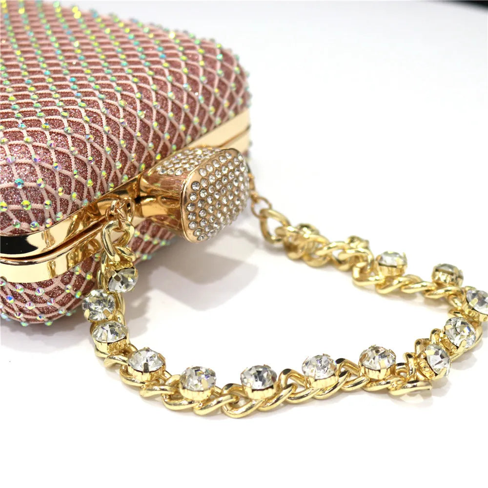 Women Evening Bags With Diamonds Style Party Handbags Metal Day Clutch Purse gold handbags for women