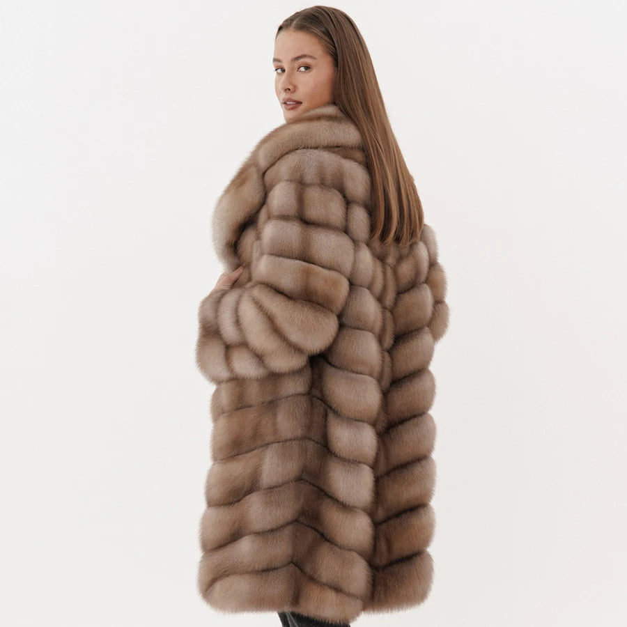 Women Fur Coat Real Fox Fur Coat Winter Clothing Luxury Turndown Collar Coat Warm High Quality