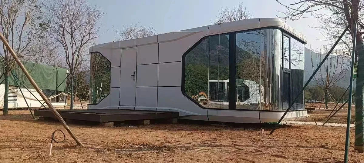 Fully furnished trailer house mobile tiny homes villa Prefabricated Mobile Container House Luxury Modern Capsule House For Sale