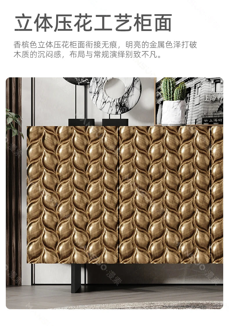 XL Light Luxury Sideboard Cabinet Post-Modern Storage Organizer Entrance Cabinet Bedroom Solid Wood TV Cabinet