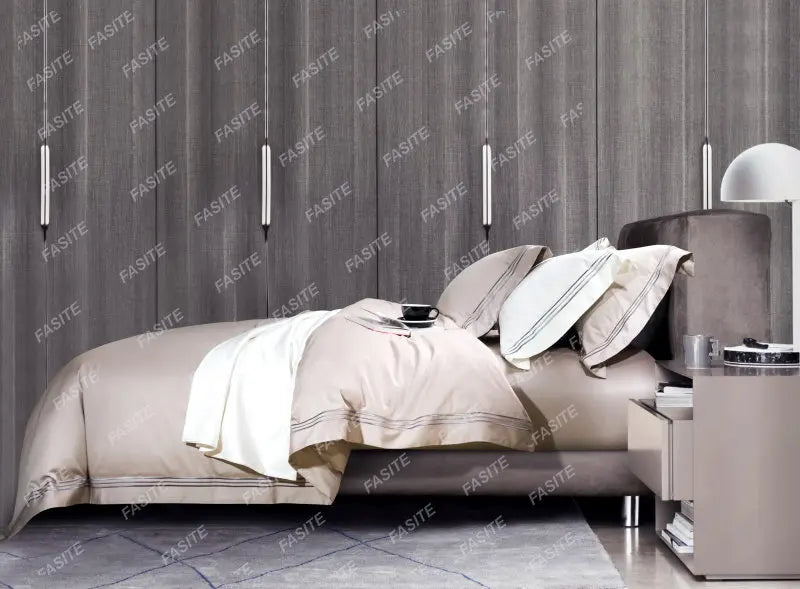 120s long-staple cotton satin cotton light luxury quilt cover four-piece high-end hotel European-style cotton bedding