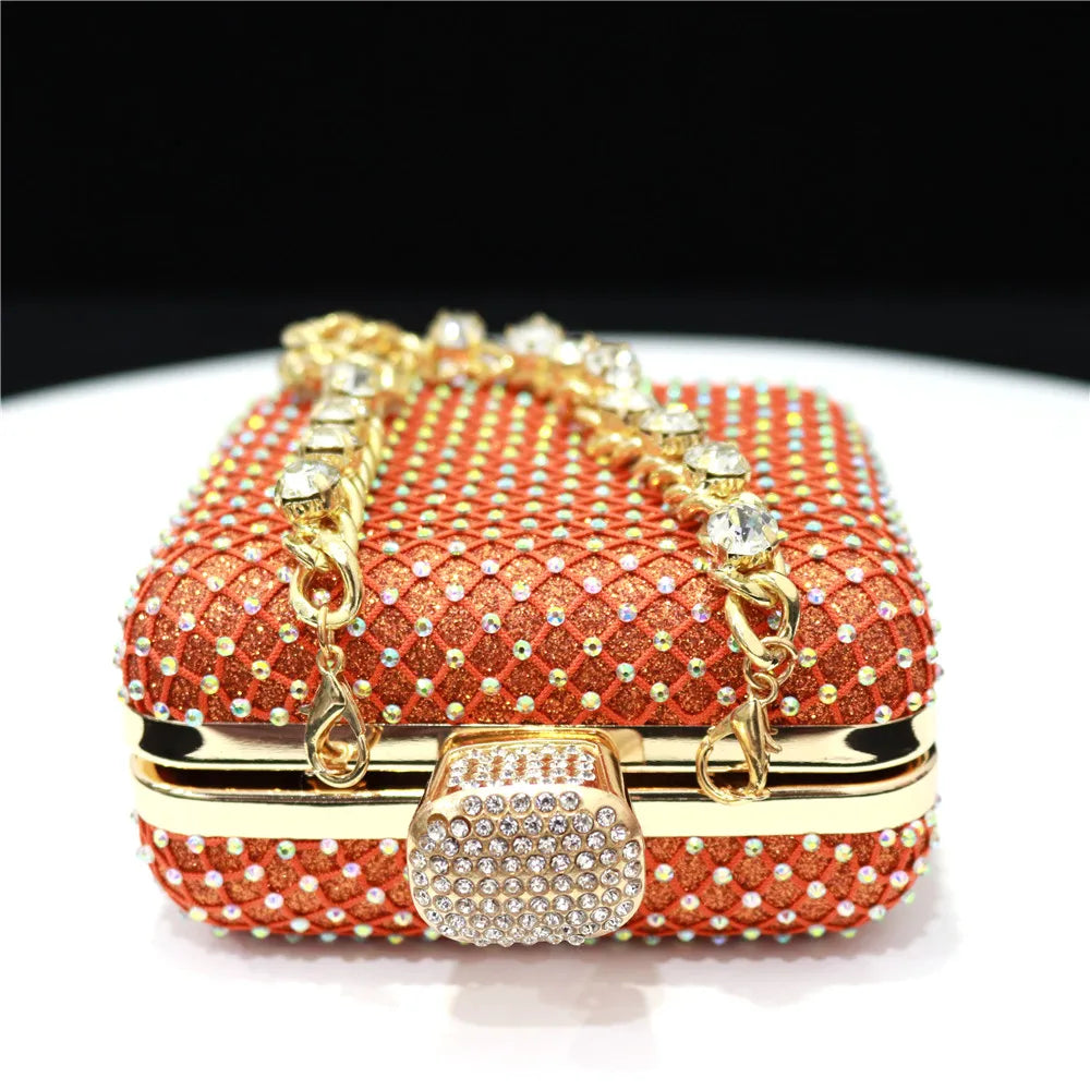 Women Evening Bags With Diamonds Style Party Handbags Metal Day Clutch Purse gold handbags for women