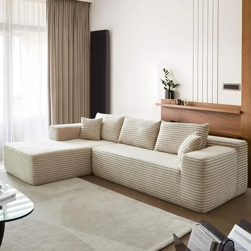 104" Cloud Sectional Couch Comfy Chaise,No Assembly Required L Shape Sofa with Deep Seat,Minimalist Modular Couches Sleeper