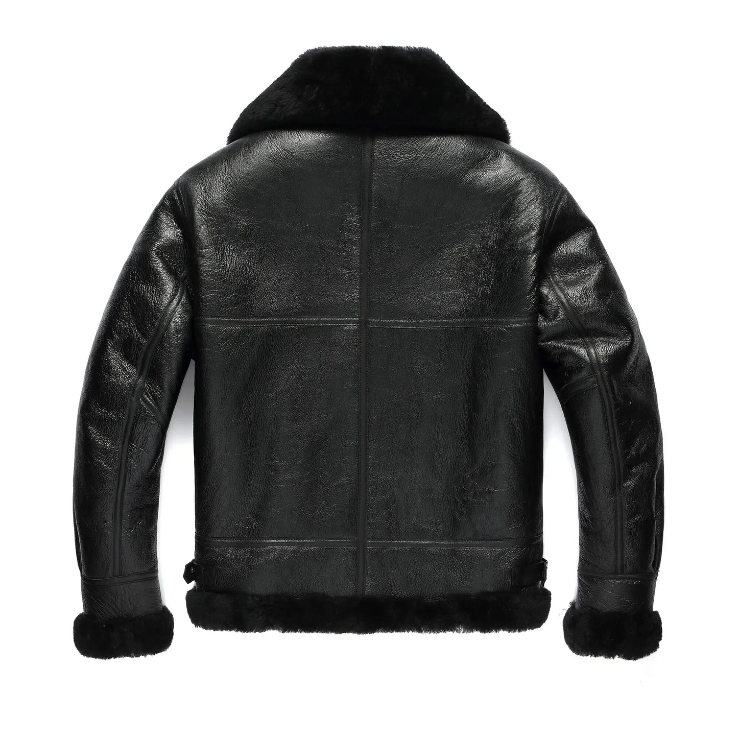 100% Natural Sheepskin Leather Jacket Winter Coat Real Fur Warm Explosive Style Sherpa Men's Large Motorcycle Fashion