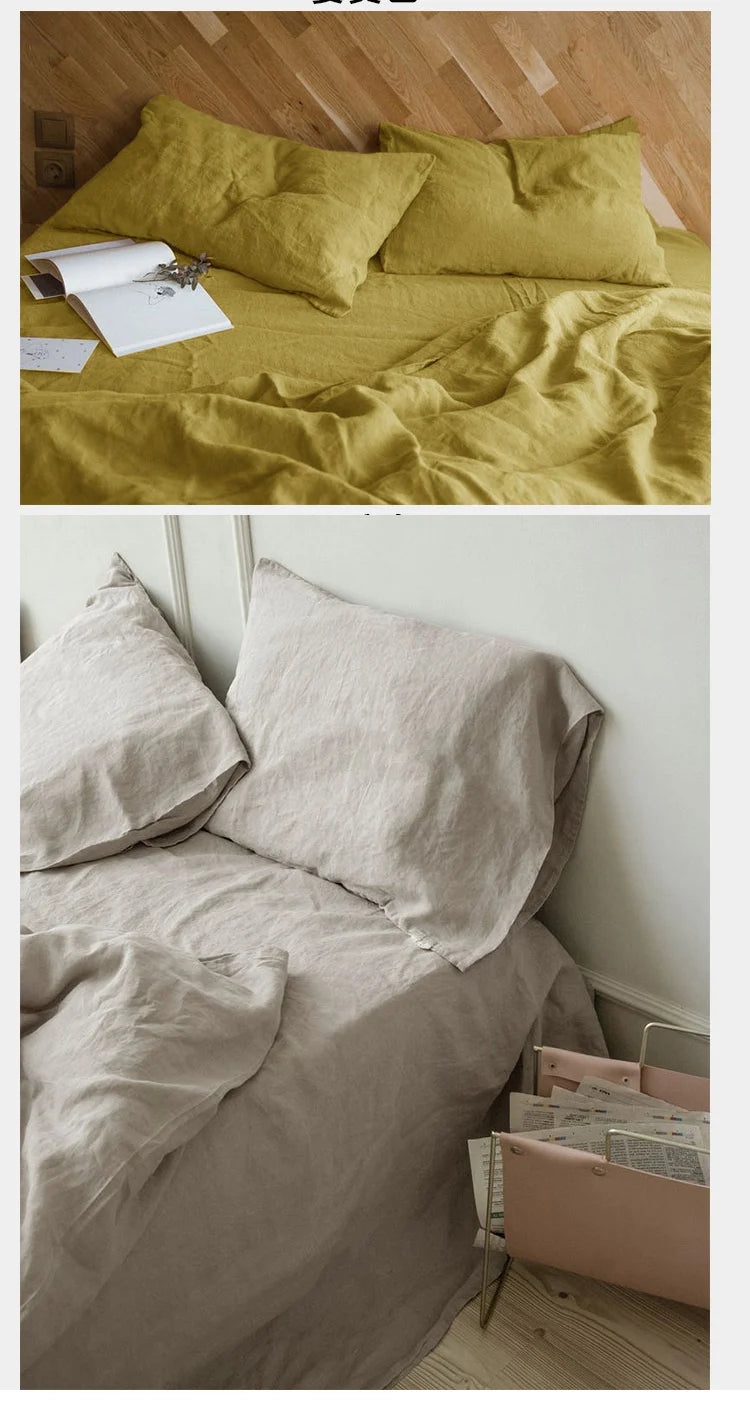 100% Linen Pillowcases, Solid Color Envelope Pillow Case, Bedding Bedroom Pillow Cover, 40x60cm/50x70cm/50x90cm