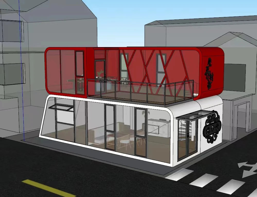 Factory built space capsule cabin container hotel, Movable prefab cabin home, Box house building control module