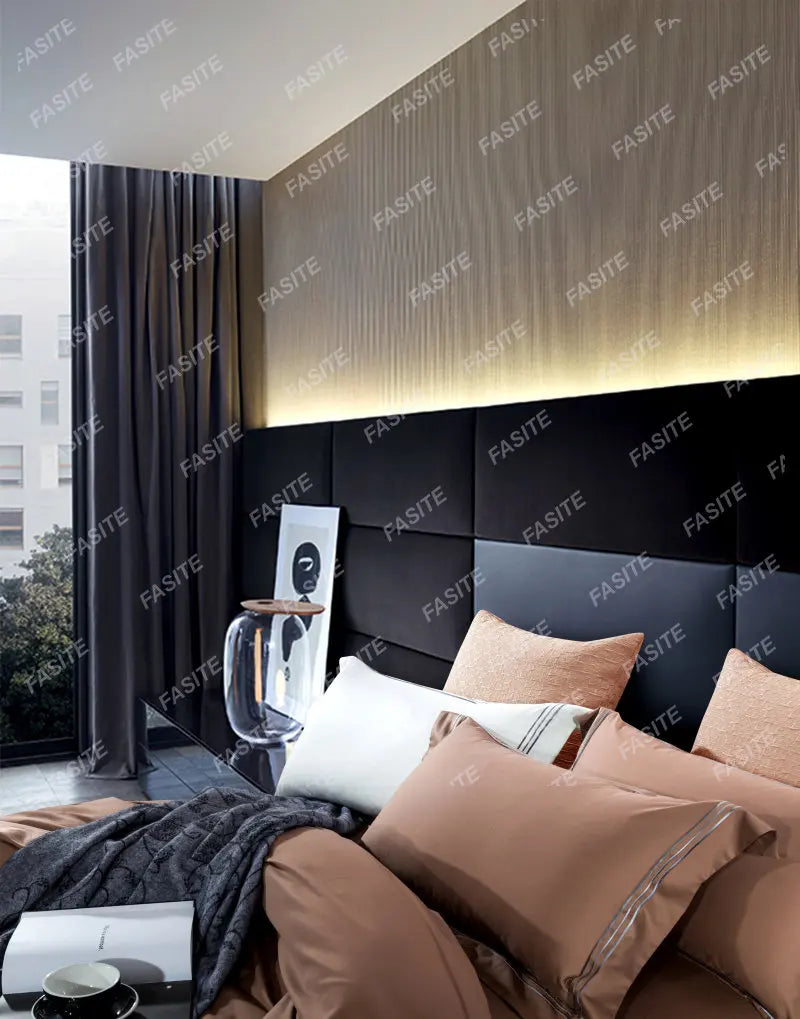 120s long-staple cotton satin cotton light luxury quilt cover four-piece high-end hotel European-style cotton bedding