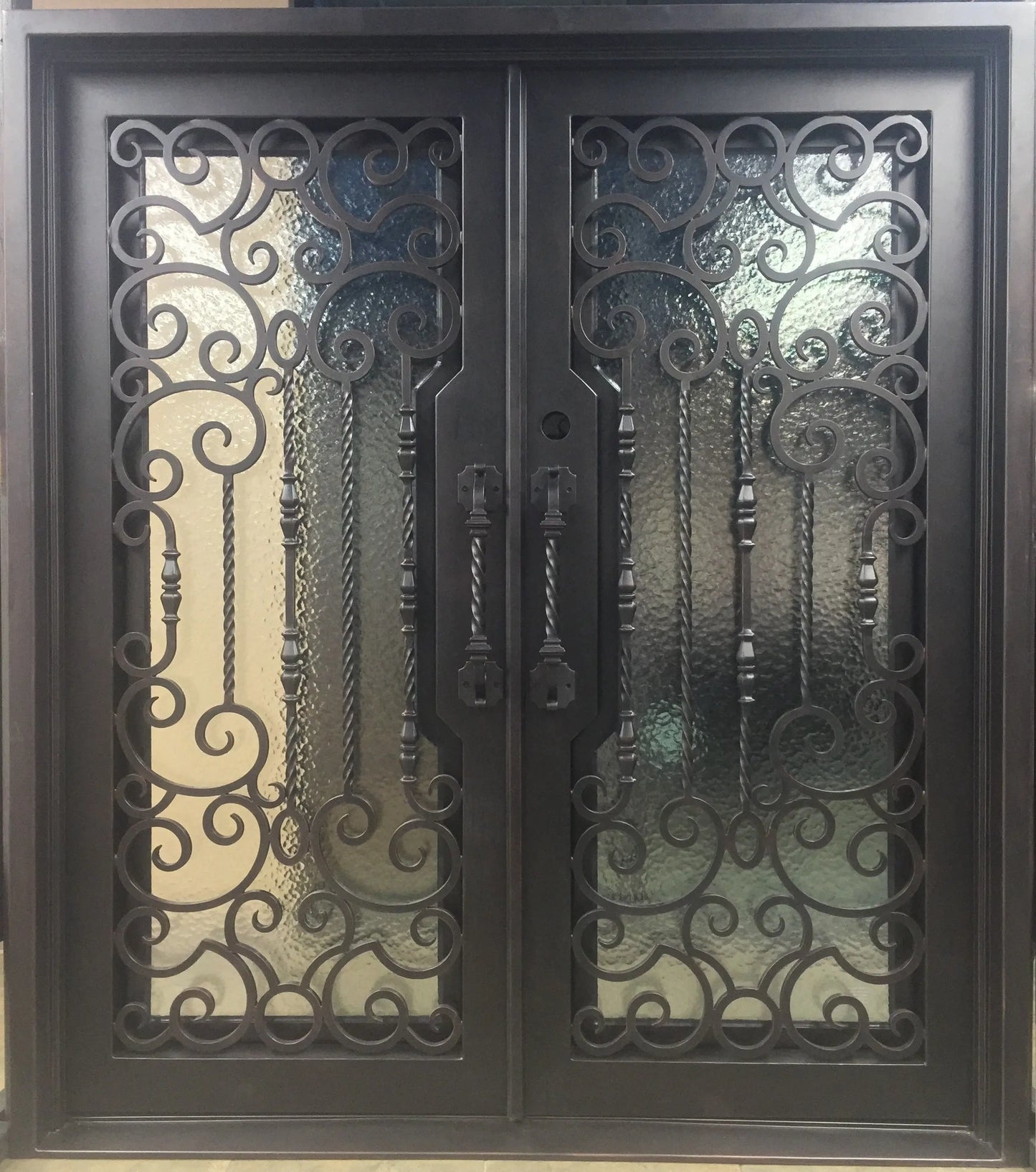 Wrought Iron Glass Door Customized Size Door Wrought Iron Simple Iron Door Hot Selling