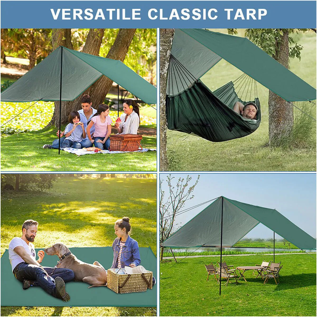 Waterproof Camping Tarp Sunshade UV Protection Lightweight Outdoor Adventure Hiking Camping Backpacking Picnic Tent Tarp