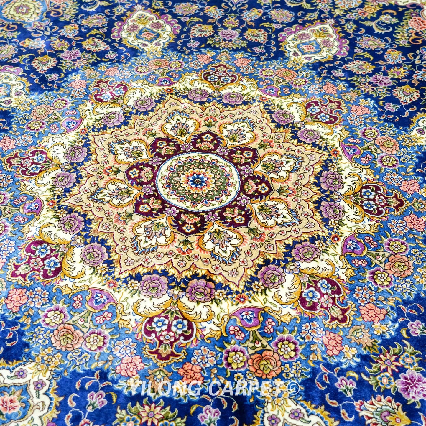 10'x10' Round Persian Handmade Silk Carpet Dining Room Handwoven Large Floor Rug (TJ458A)