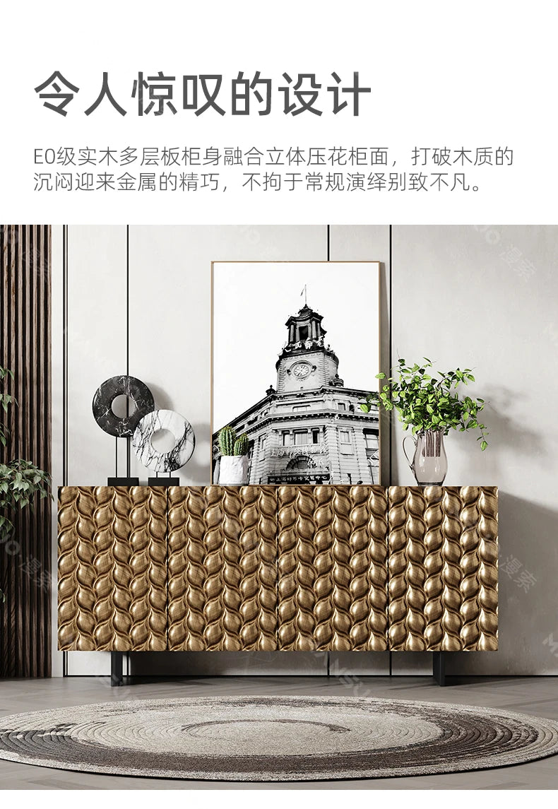 XL Light Luxury Sideboard Cabinet Post-Modern Storage Organizer Entrance Cabinet Bedroom Solid Wood TV Cabinet