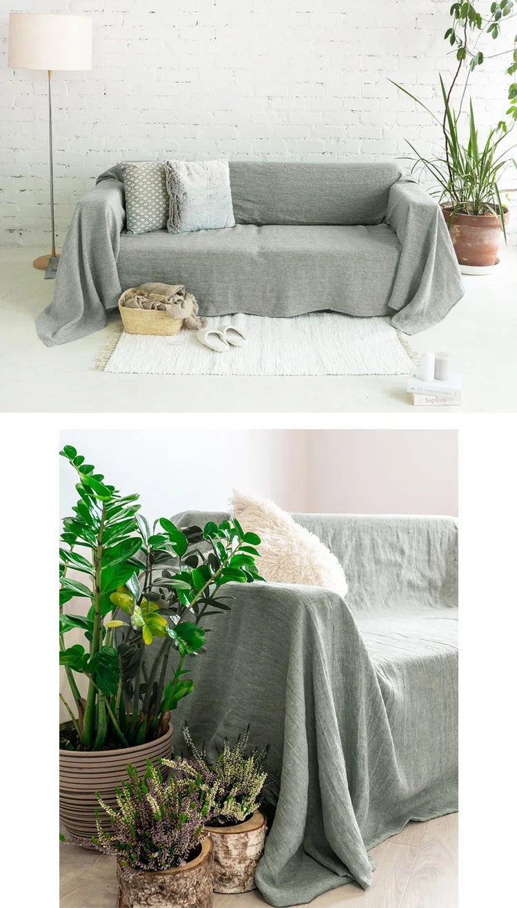 100% Linen Sofa Cover ,Premium Quality Sofa Slipcover, Soft Couch Chair Cover for Living Room Bedroom LOVESEAT Home Textile
