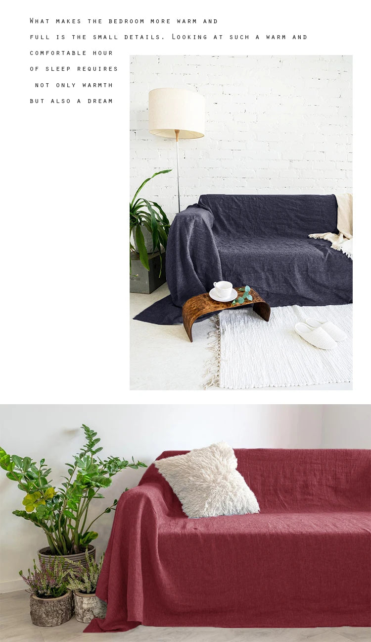 100% Linen Sofa Cover ,Premium Quality Sofa Slipcover, Soft Couch Chair Cover for Living Room Bedroom LOVESEAT Home Textile