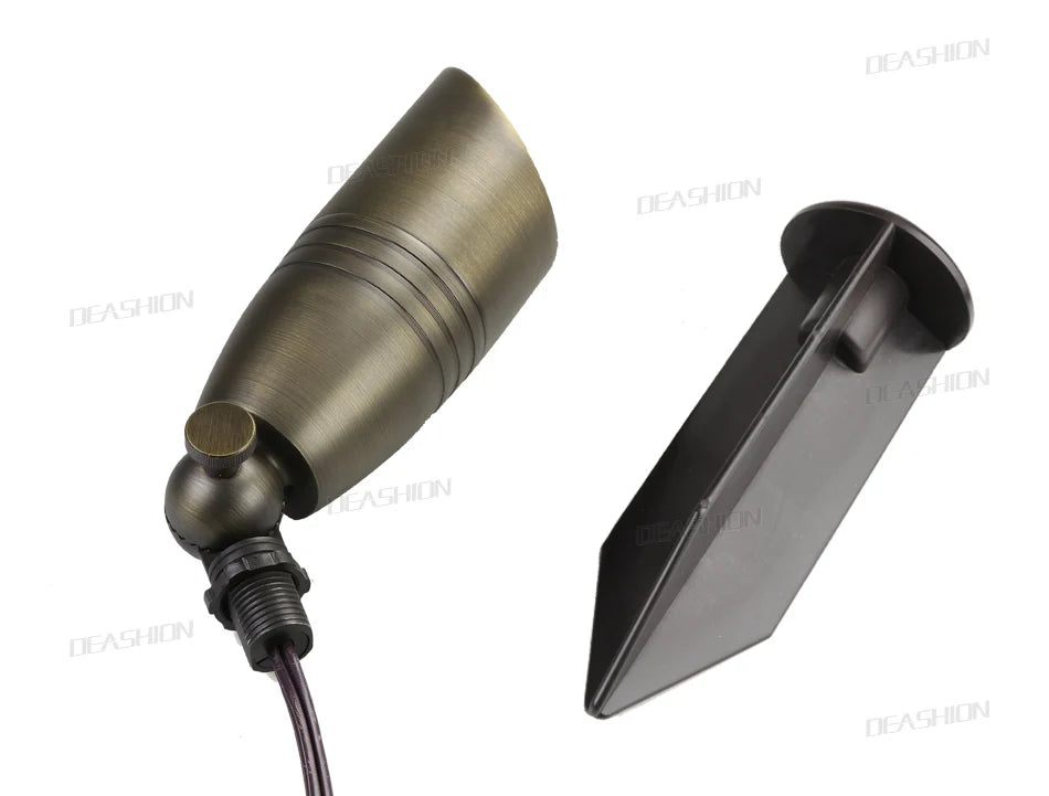 12PCS 12V Low Voltage Outdoor Landscape Lighting Cast Brass Uplight Spotlight Bronze LED Garden Flood Light Spot Light MR16 Bulb