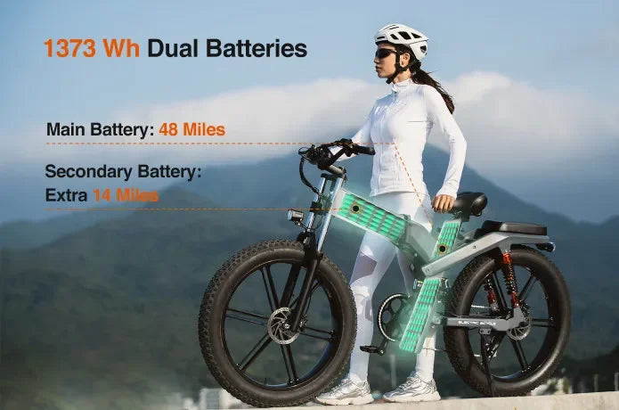 X26 Electric Motorcycle 48V28Ah 1000W 26inch fat tires Go off-road electric Bike hydraulic oil electric mountain bicycle