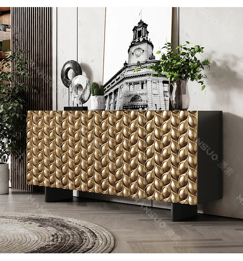 XL Light Luxury Sideboard Cabinet Post-Modern Storage Organizer Entrance Cabinet Bedroom Solid Wood TV Cabinet