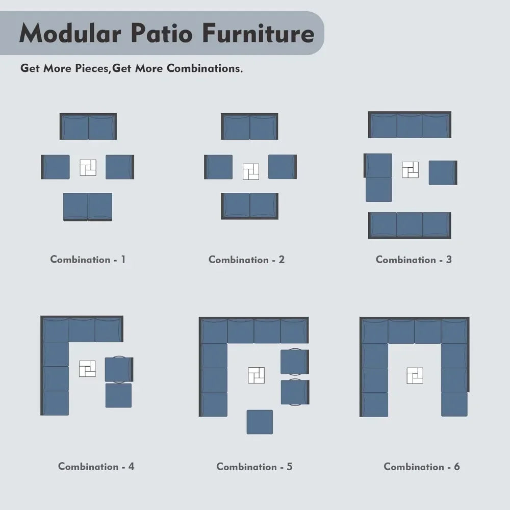 11 Pieces Outdoor Patio Furniture Set, Garden Furniture Sets with Fire Pit, Swivel Glider Chairs for Poolside Lawn Backyard