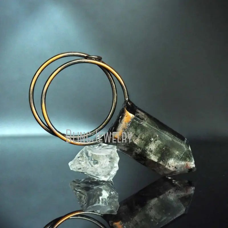 10pcs Lodolite Garden Quartz Crystal Necklace Pendant Natural Talisman Witch Wicca Pendulum Chakra Spiritual Jewelry Charms