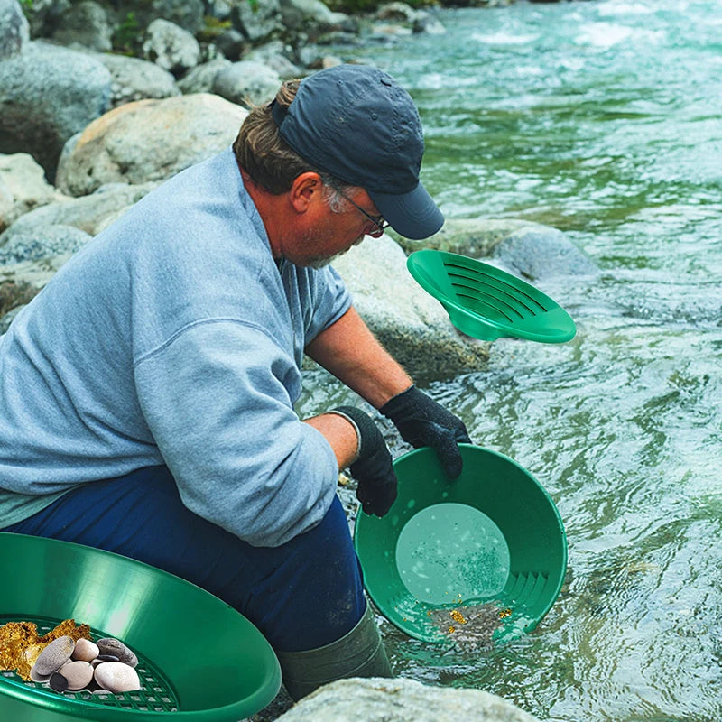 10/14/15inch Plastic Gold Pan Basin Nugget Mining Dredging Prospecting for Sand Gold Mining Manual Wash Gold Panning Equipment