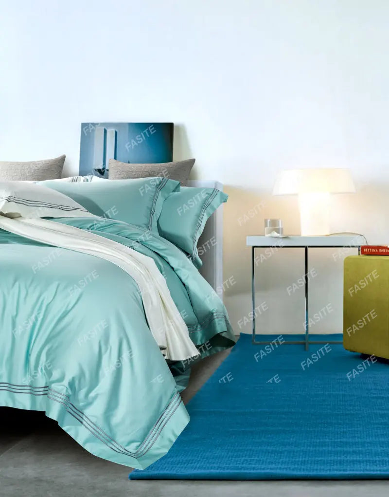 120s long-staple cotton satin cotton light luxury quilt cover four-piece high-end hotel European-style cotton bedding
