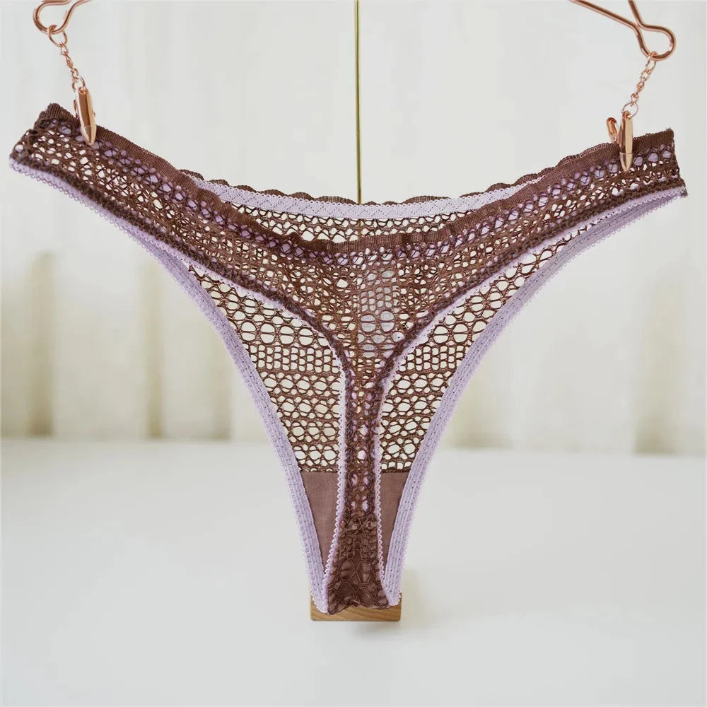XXL Voplidia Female Underwear Elegant Floral Soft Lace G Strings T-Back Women Sexy Panties Thong Seamless Lace Hipster Lingerie