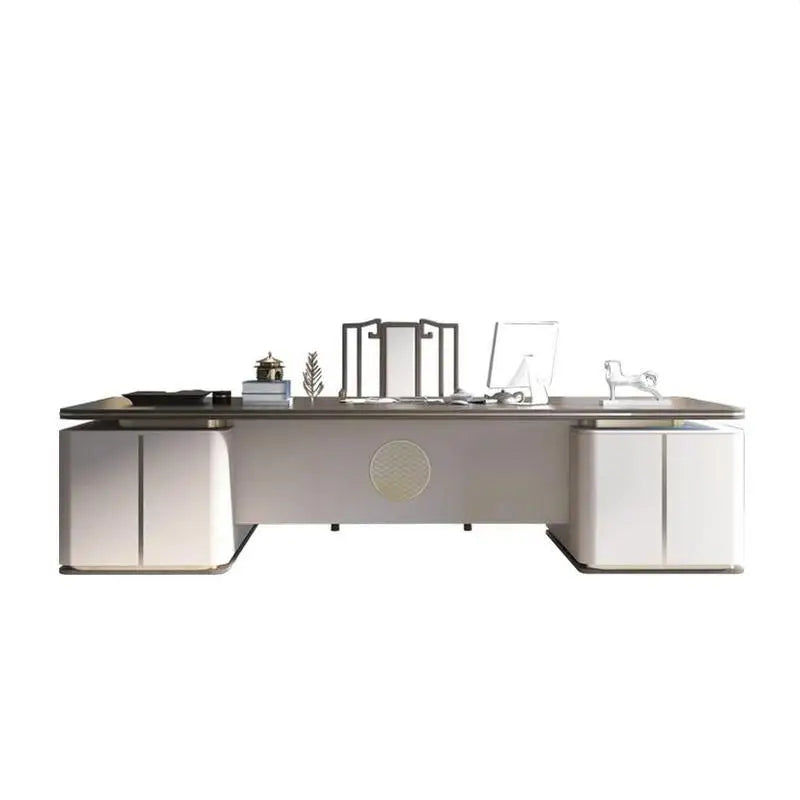 White Studio Standing Desk Drawer Gadgets Makeup Modern Desk Organizer Reception Gadgets Escritorio Gaming Luxury Furniture
