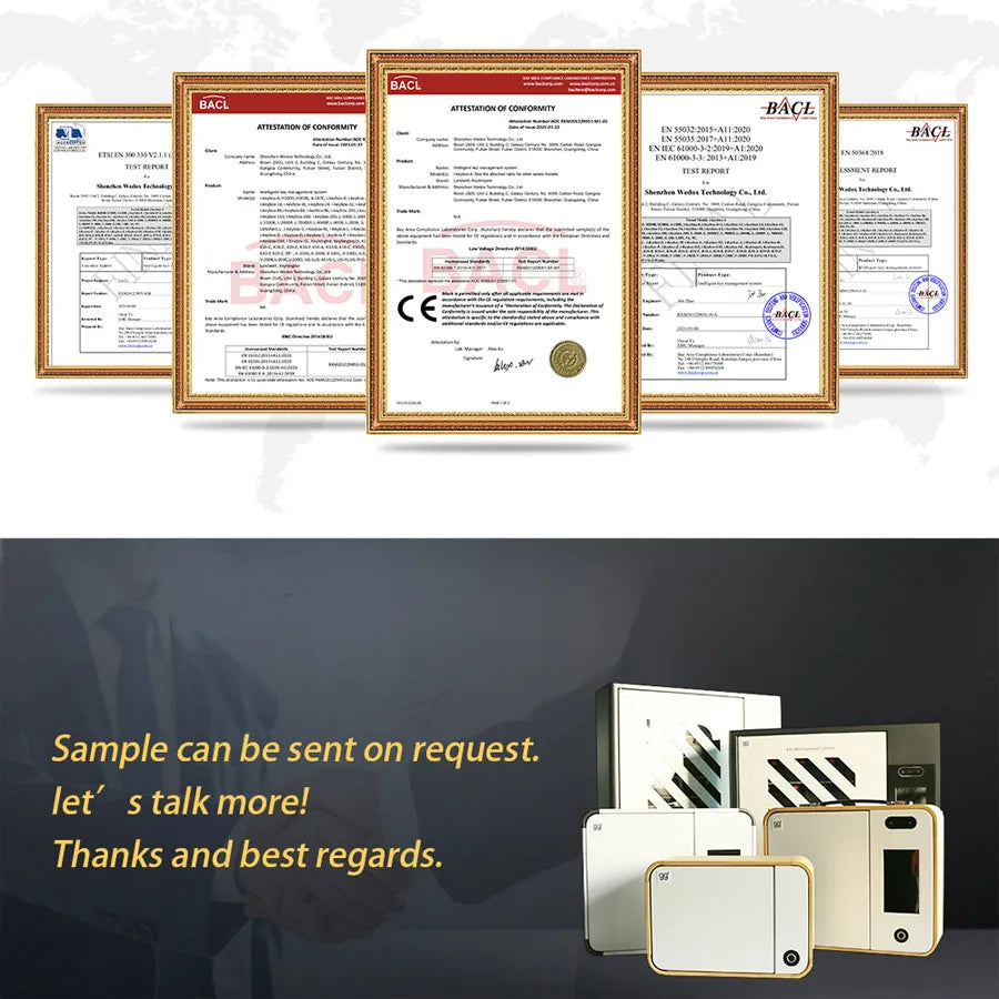 2021 Wall Mount Fingerprint Controlled Key Storage Lock Box Metal Key Safes