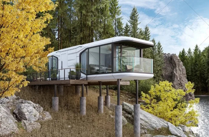 Prefab container house, Space Capsule home module, factory built steel frame tent capsule camp