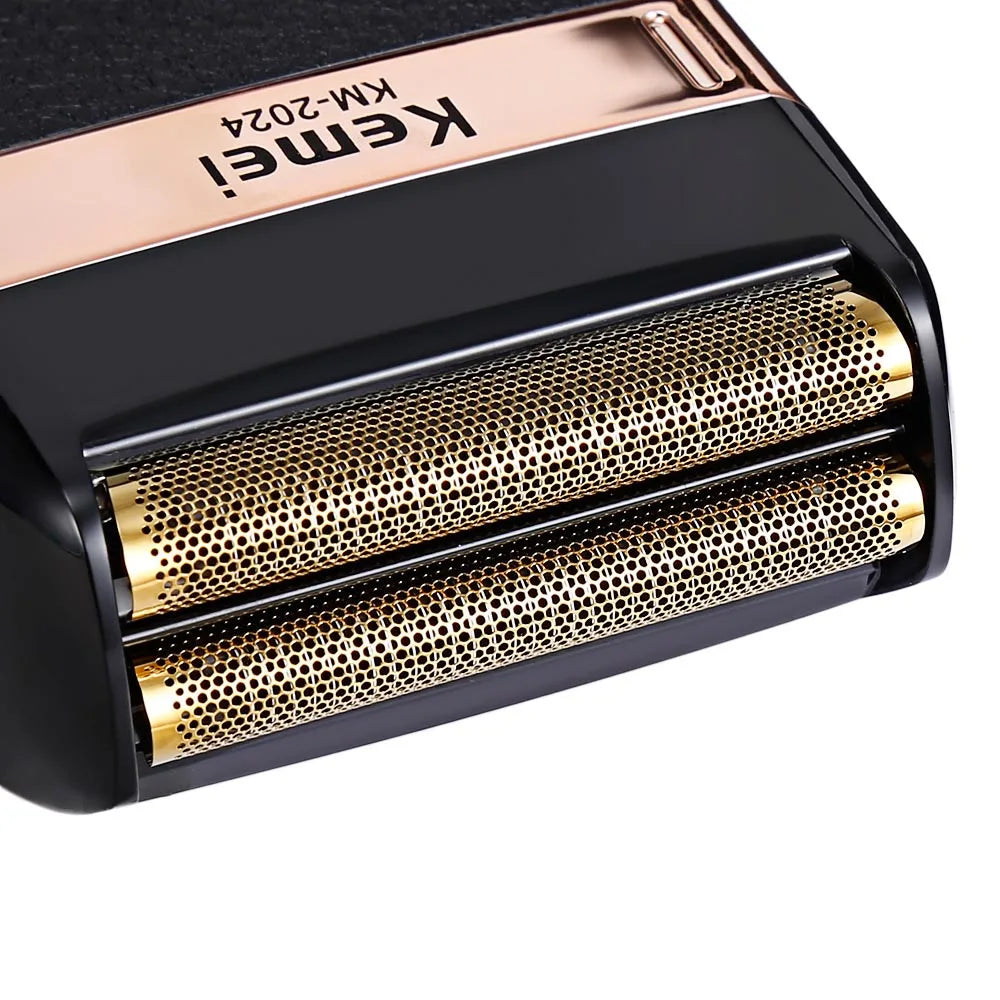 Kemei Electric Shaver For Men Fashionable Men's Leather Shell Waterproof Rechargeable Electric Professional Beard Trimmer Razor
